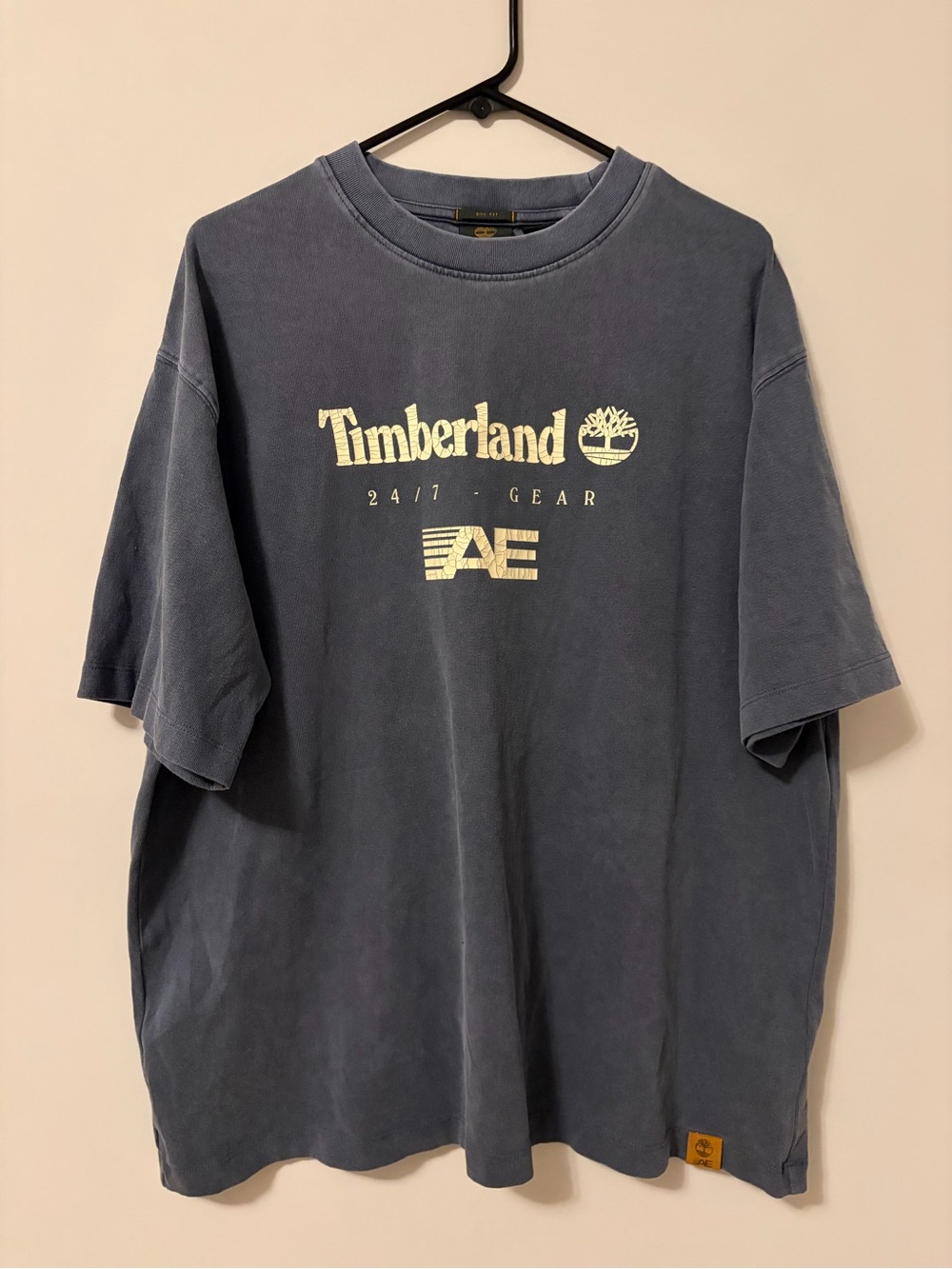 American Eagle Outfitters Slate Blue Logo Short Sleeve Tee Men’s Large Box Fit